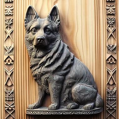 3D model Norwegian Grey Elkhound dog (STL)